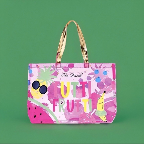 Too Faced Tutti Frutti Collection Tote Bag Limited Edition Clear Vinyl NWT - Picture 1 of 4
